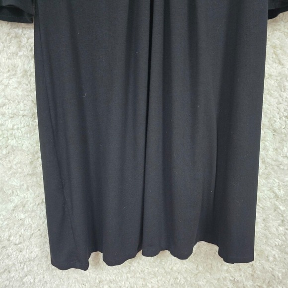 Cache Dress Womens Medium Black Short Bell Sleeve Embroidered Boho Festival - Picture 2 of 14